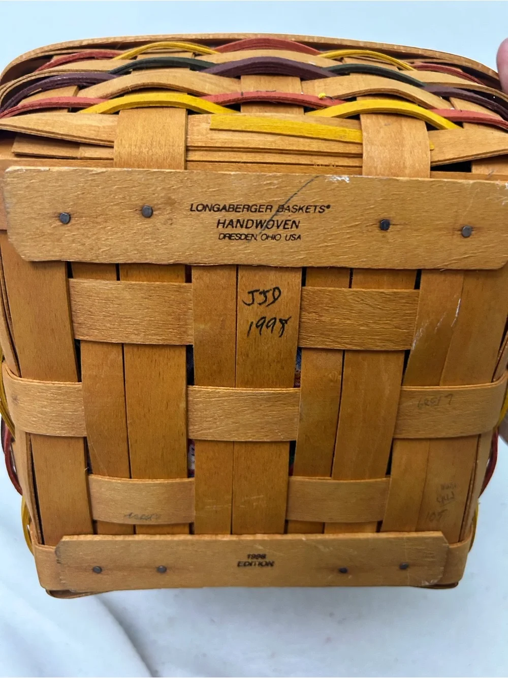 Longaberger 1998 Easter Basket with Liner & Protector
